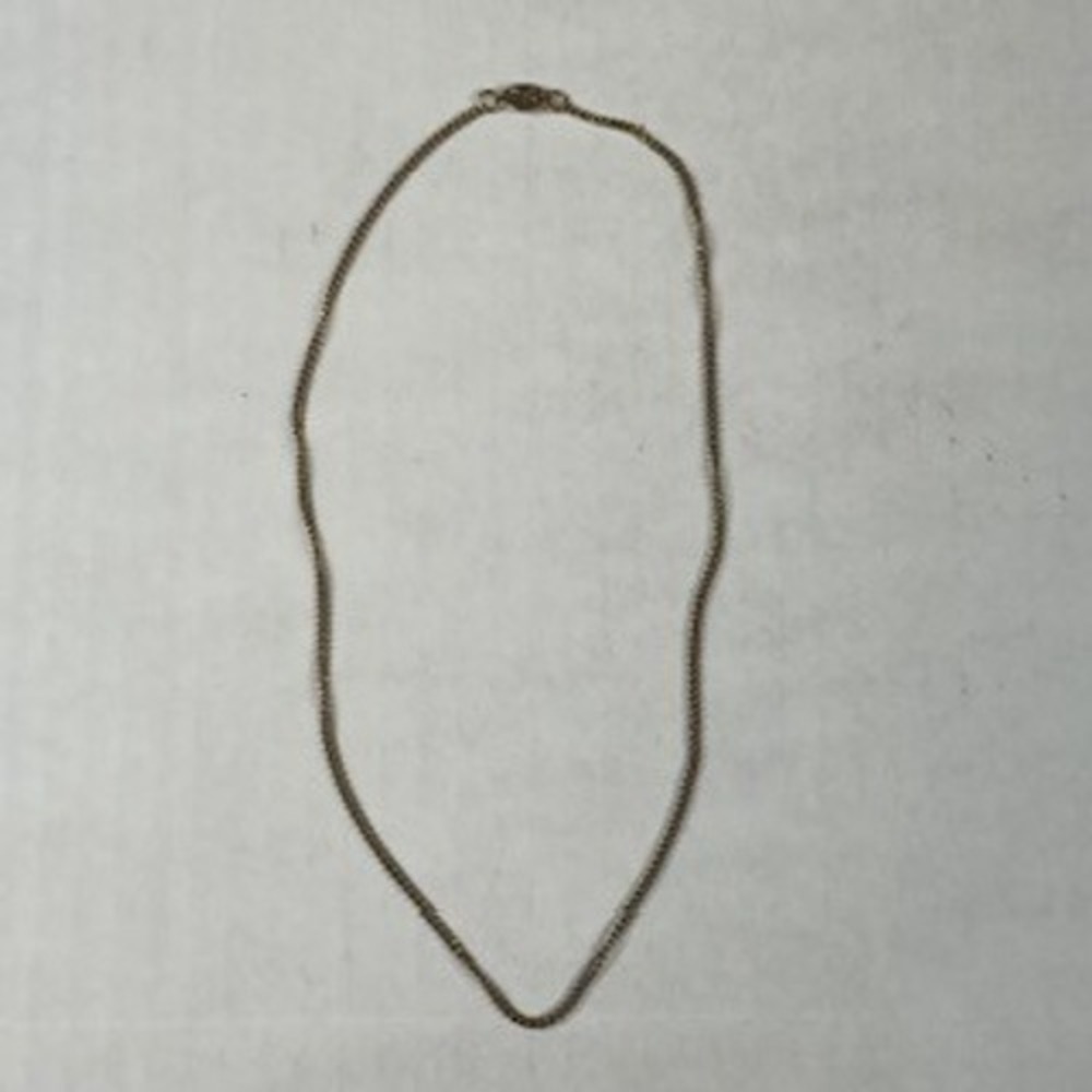 Vintage Gold Tone Curb Chain Necklace 16 Inch Fold Over Clasp Minimalist Jewelry